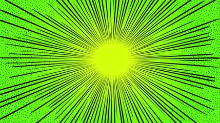 Obraz premium Radiating lines on a vibrant green background.