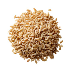 Obraz premium Pile of nutritious brown rice grains known for their health benefits and culinary uses displayed against a black backdrop