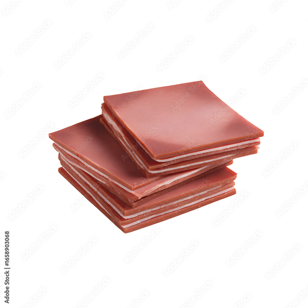 Poster stack of layered squares with a smooth reddish-brown surface separated by thin white layers isolated