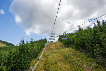 cable car in the mountains