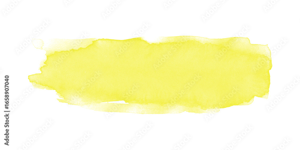 Poster a yellow brush stroke creates a striking contrast and simple abstract design on transparent backgrou