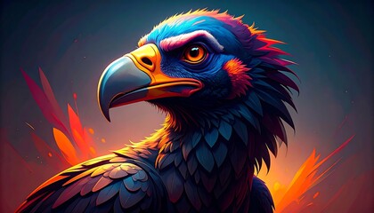 Detailed portrait of a magnificent bird