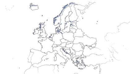 European map outline with subtle shading