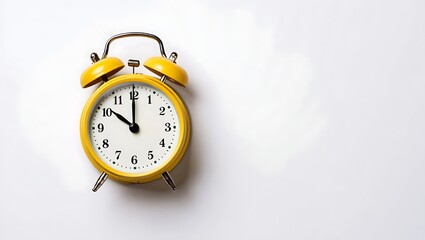 Classic Yellow Twin Bell Alarm Clock with Clear Numerals and Metal Frame