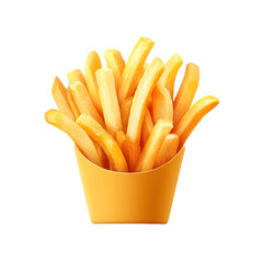 French Fries Icon on Pure White Background