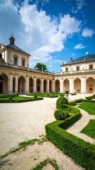 European Courtyard with Formal Gardens