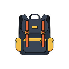 backpack vector illustration an isolated rucksack with orange straps perfect for education materials and travel guides illustrating adventure and school