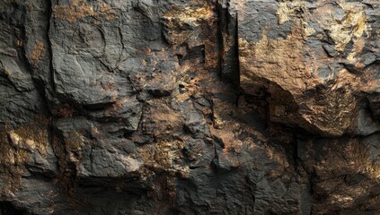 Close-up of rugged dark stone