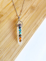 Crystal Quartz Chakra Pendant Jewelry