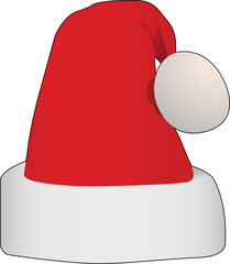 Santa Claus hat, Christmas hat, red hat, vector illustration, Santa cap