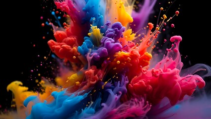 Obraz premium Vibrant Explosion of Colors and Smoke