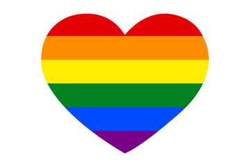 rainbow heart flag or original pride heart flag vector- symbol of LGBT pride in heart shape