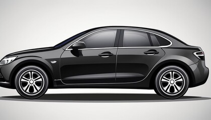 black car isolated on white
