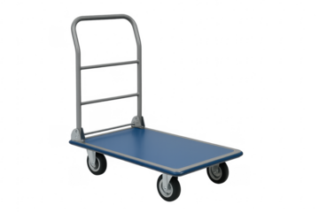 Empty platform trolley with transparent background for easy integration