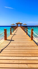 Obraz premium Wooden pier leading to a tropical beach