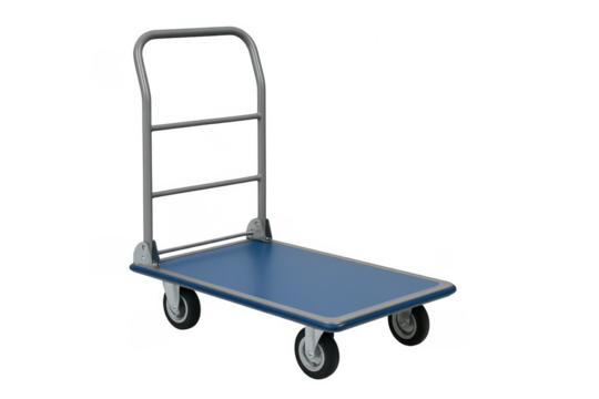 Empty platform trolley with transparent background for easy integration
