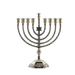 Fototapeta premium Hanukkah menorah isolated on white background