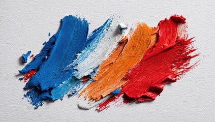 Abstract paint strokes in vibrant colors