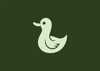 A simple duck logo in clean line art, symbolizing calmness, nature, and adaptability.