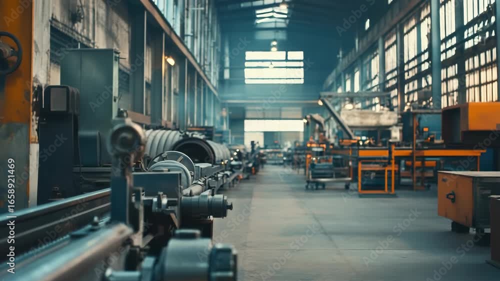 Aufkleber modern factory with advanced machinery and automated processes. industrial setting for manufacturing