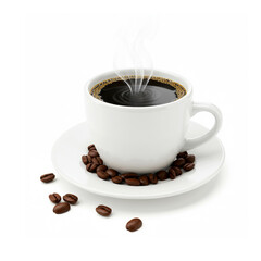 Cup of coffee isolated on white background