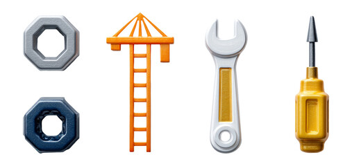 Obraz premium Isolated Tools on Transparent Background for Construction and Repair Projects