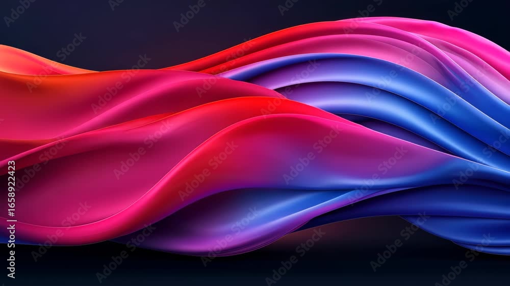 Poster abstract color stream: this image features flowing ribbons of vibrant colors, seamlessly merging int