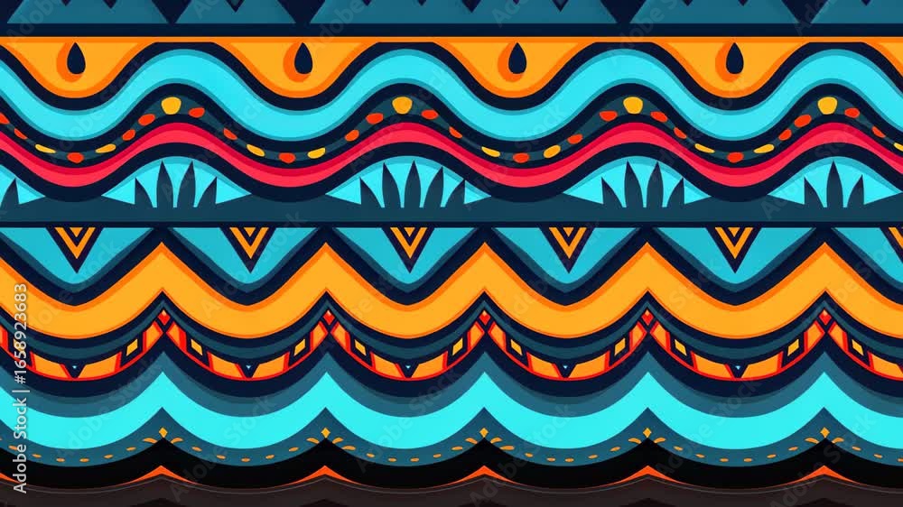 Poster vibrant geometric pattern: a visually dynamic design featuring a bold pattern in striking colors cre