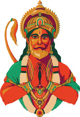 lord Hanuman, a prominent Hindu deity known for his immense strength, devotion, and loyalty, particularly to Lord Ram
