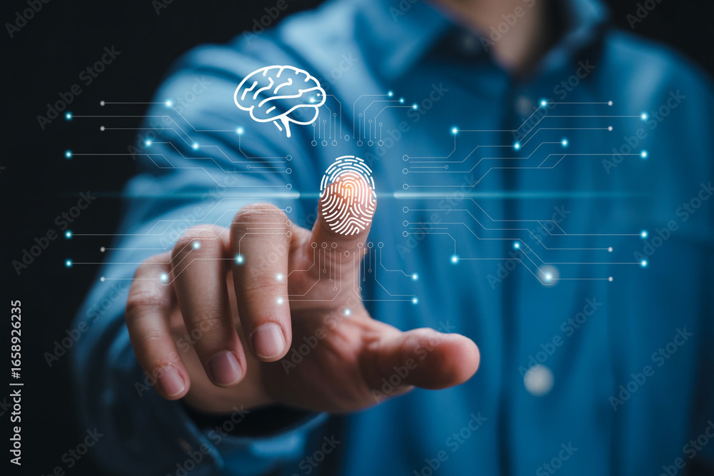 Poster unlocking the future exploring ai digital fingerprint technology for secure access and data protecti