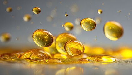 Golden liquid droplets in motion (1)