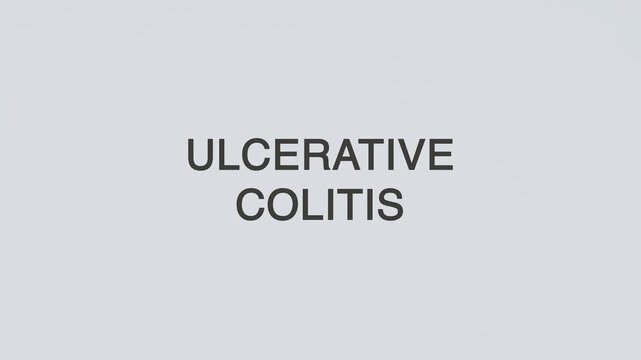 Ulcerative colitis concept word hand holding stethoscope on white background for digestive monitoring, diagnosis, treatment, prevention, wellness, and gastrointestinal health awareness