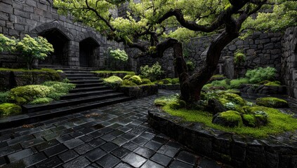 A damp, walled garden