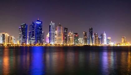 Fototapeta premium Illuminated cityscape at night