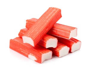 Imitation crab meat, stacked