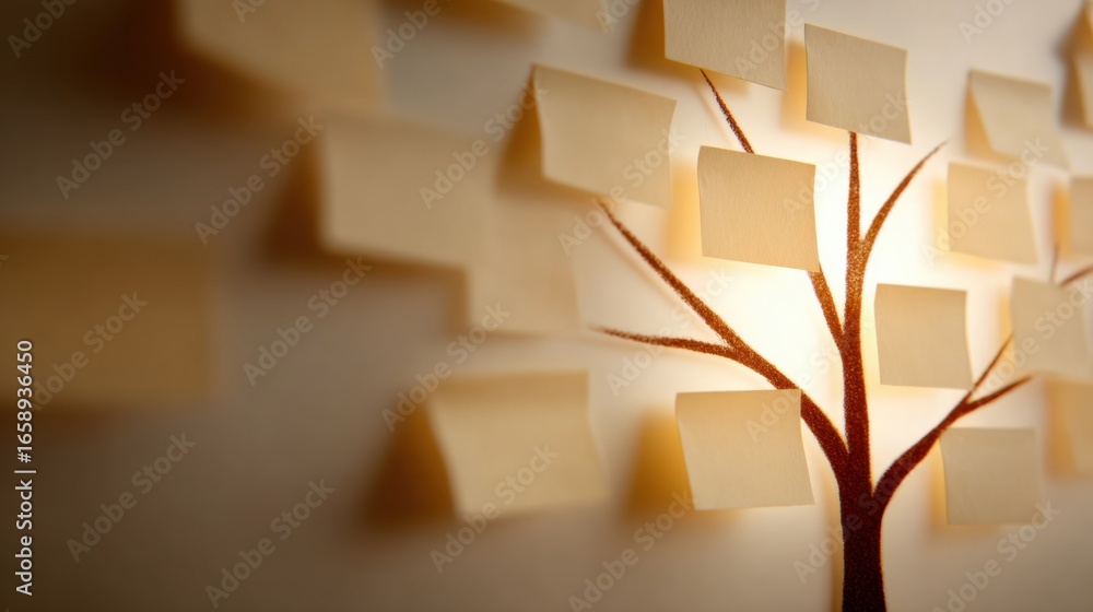Poster notes on a creative tree highlighting ideas for brainstorming sessions
