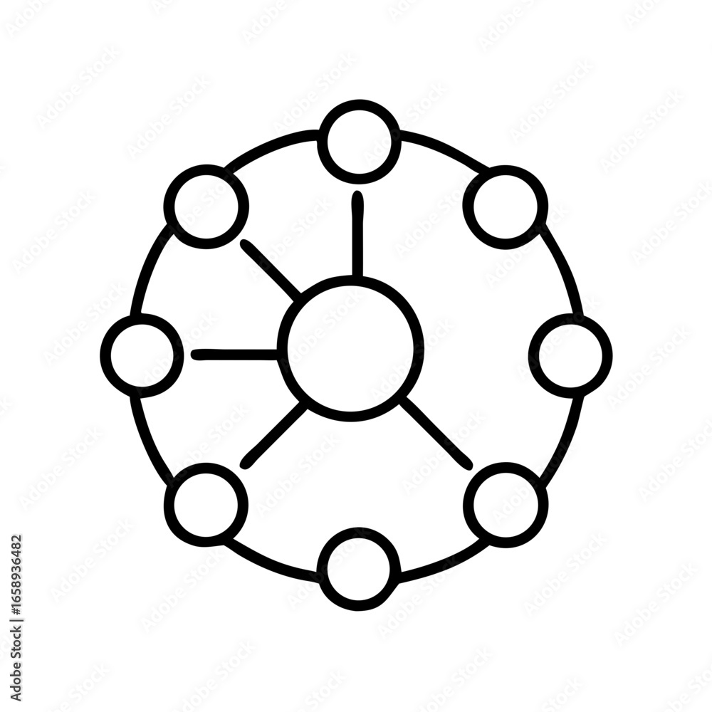 Aufkleber circular network icon illustrating the concept of data flow icon