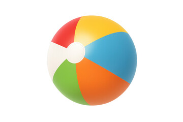 Fototapeta premium Colorful beach ball floating on transparent background