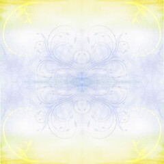 Obraz premium Abstract tile symmetrical mosaic ornament pattern background. Seamless floral fabric paper. Kaleidoscope pattern texture art, geometric embroidery, stained glass floral wallpaper.