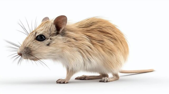 Adorable Desert Gerbil: Close-Up Portrait of a Fluffy Rodent