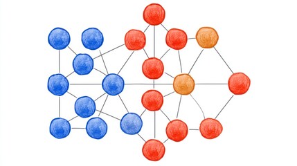 Obraz premium Network of connected circles