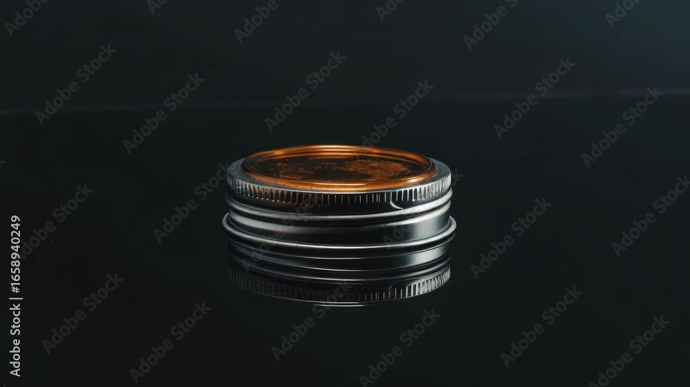 Poster this showcases the precision and design of an aperture lens ring, typically used in macro to achieve