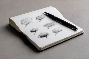 comic book illustration, freehand speech bubbles in sketchbook aesthetic, done in black ink on paper