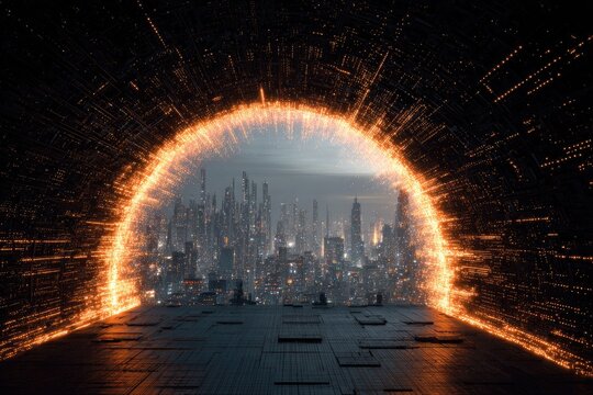 Futuristic city portal (1) - Powered by Adobe