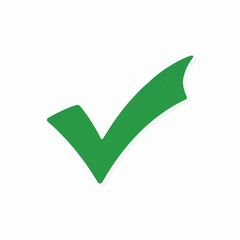 Green check mark icon representing approval, success, and verification for business and marketing campaigns