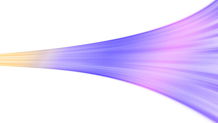 Gradient light beam with yellow, blue, and purple on transparent background

