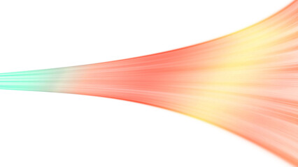 Gradient light beam with orange, yellow, and green on transparent background
