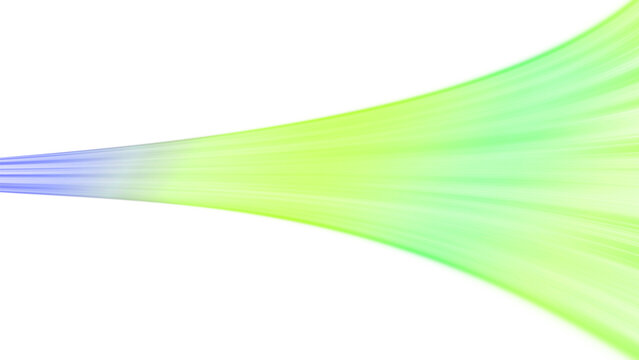 Gradient light beam with blue and green on transparent background
