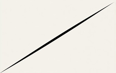 A diagonal black line on a white background