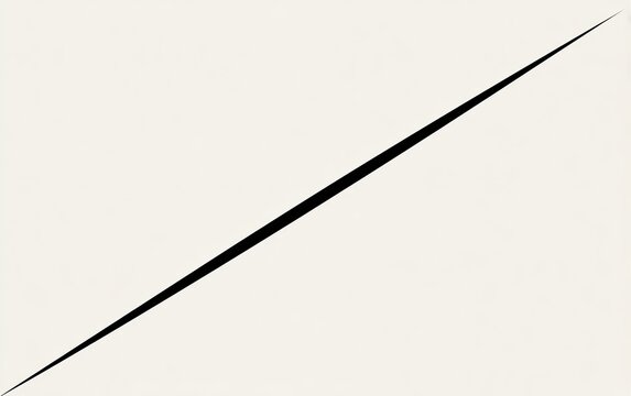 A diagonal black line on a white background